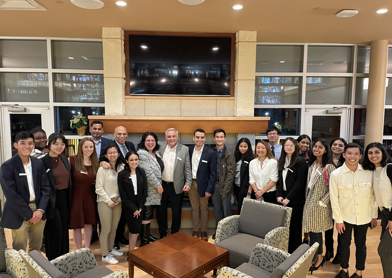 Corporate partners speaking with RUSCA students